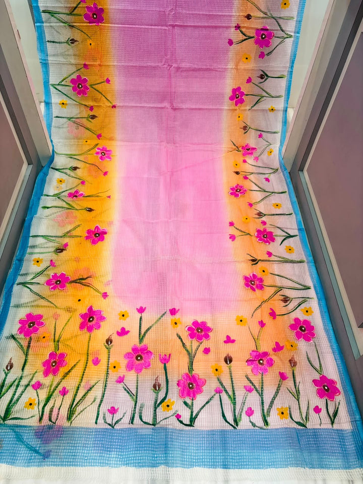 Gulabika Hand Painted Resham Kota Saree