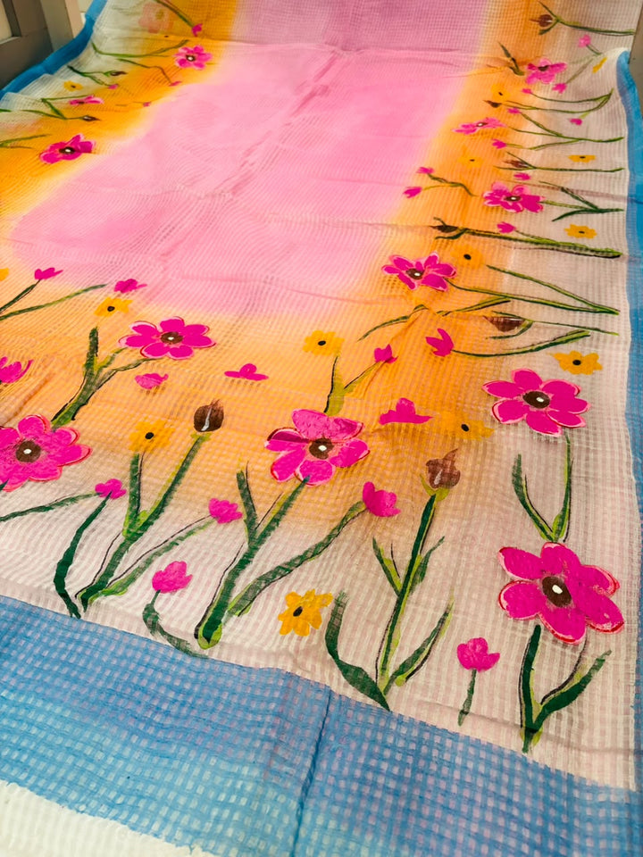 Gulabika Hand Painted Resham Kota Saree