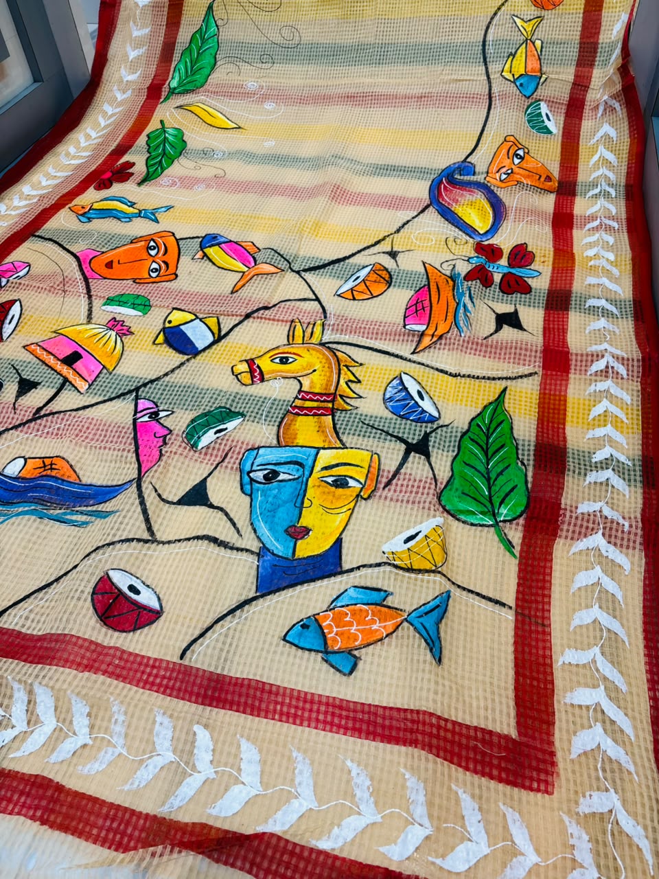 Madol Jhumur Hand Painted Resham Kota Saree
