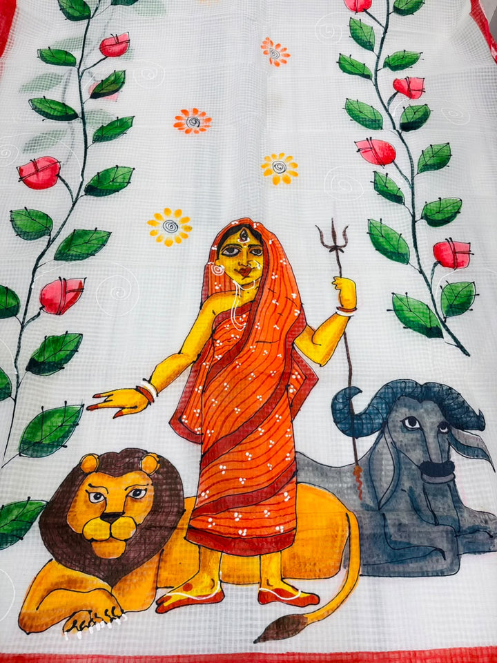 Shailaputri Hand Painted Resham Kota Saree
