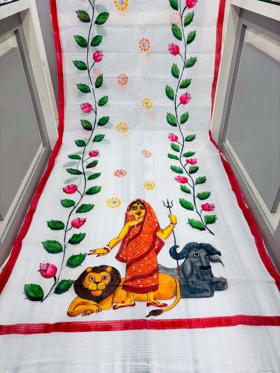 Shailaputri Hand Painted Resham Kota Saree
