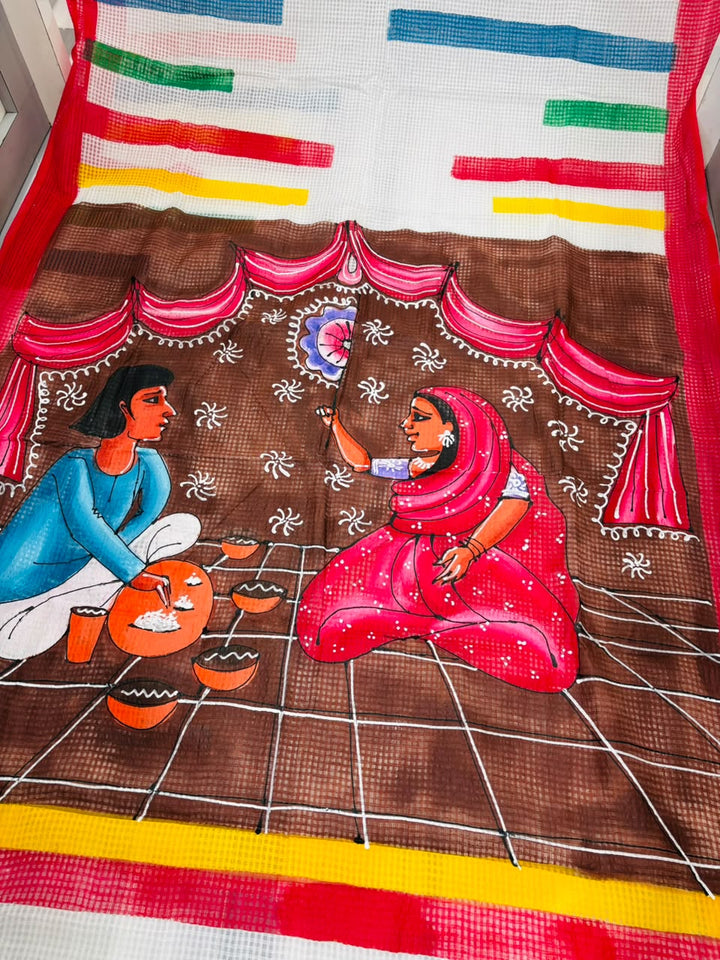 Shasthi Saaj Hand Painted Resham Kota Saree