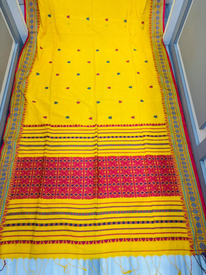 Haridrita Khadi Jamdani Saree
