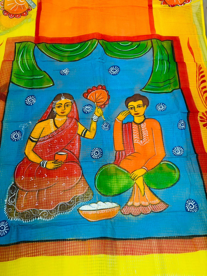 Shasthi Saaj Hand Painted Resham Kota Saree