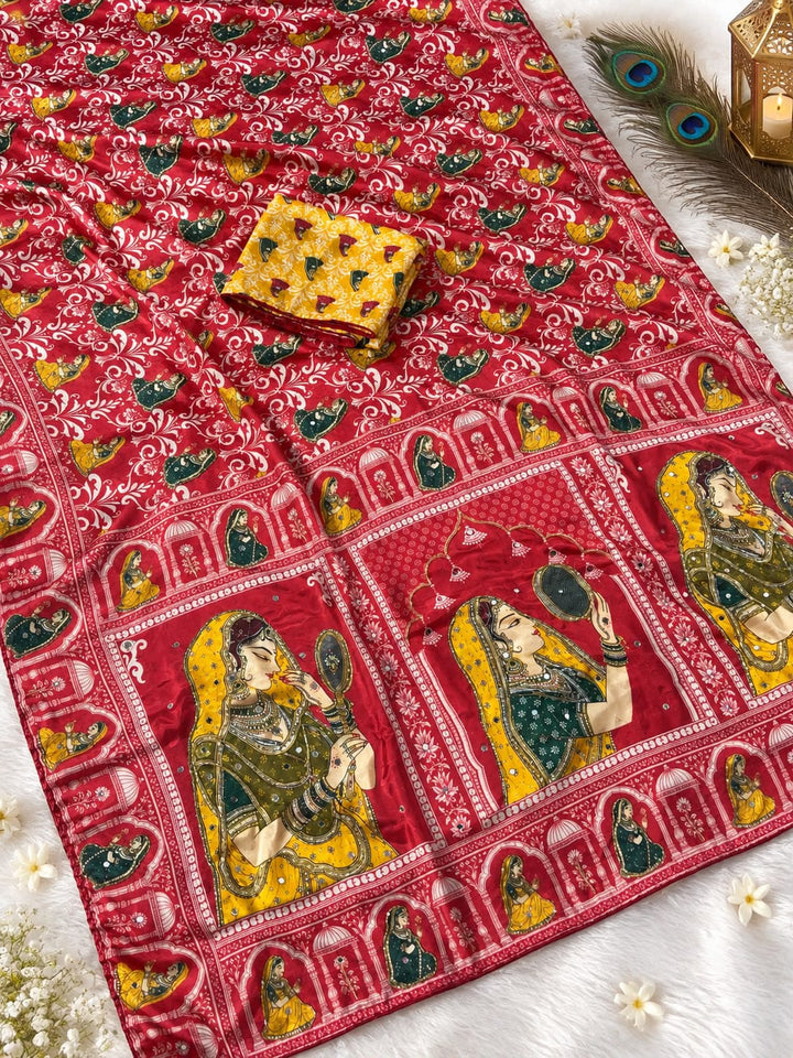Love in Reflection - Chinnon Silk Mirrorwork Saree