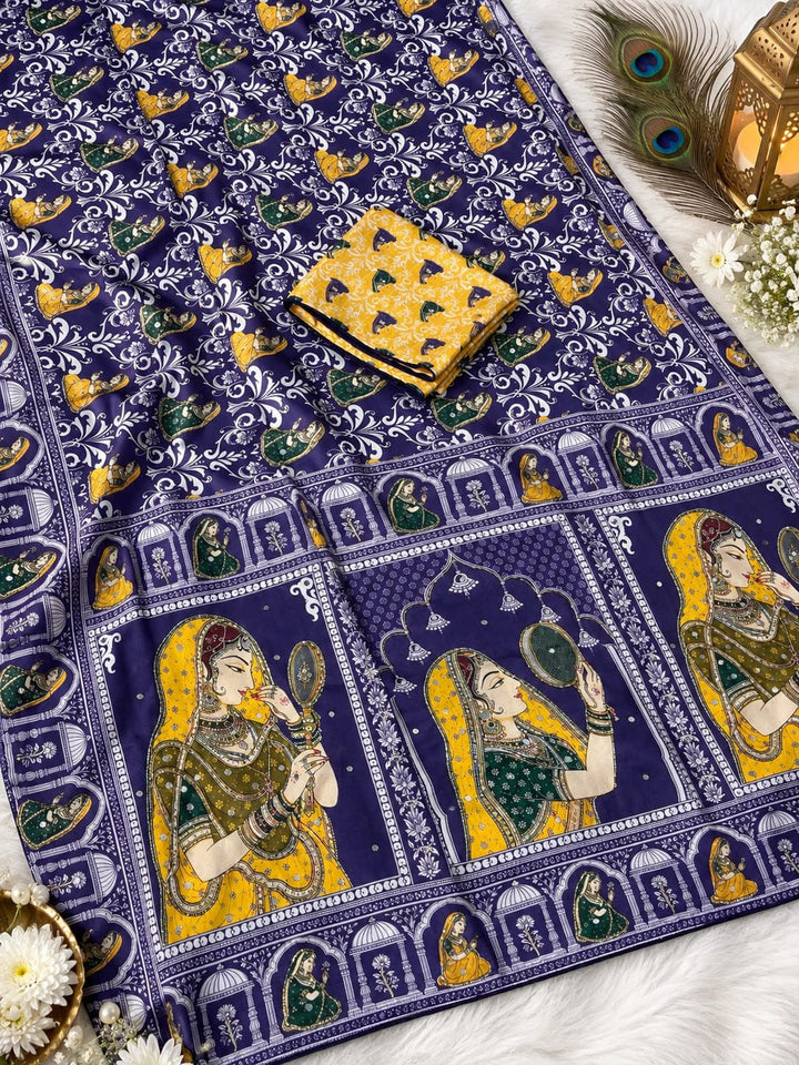 Love in Reflection - Chinnon Silk Mirrorwork Saree