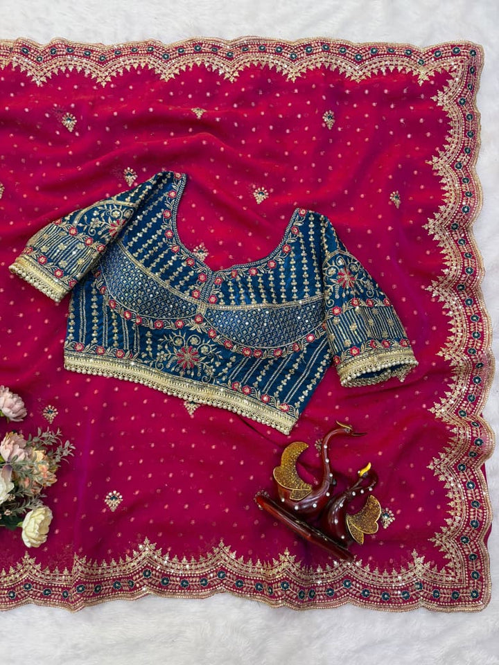 All That Glitters – Sequin & Zari Embroidered Frendy Satin Silk Saree