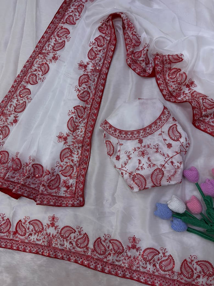 A Moment of Magic – Tebby Silk Saree with Sequin & Thread Embroidery Work