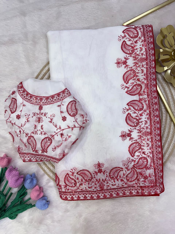 A Moment of Magic – Tebby Silk Saree with Sequin & Thread Embroidery Work