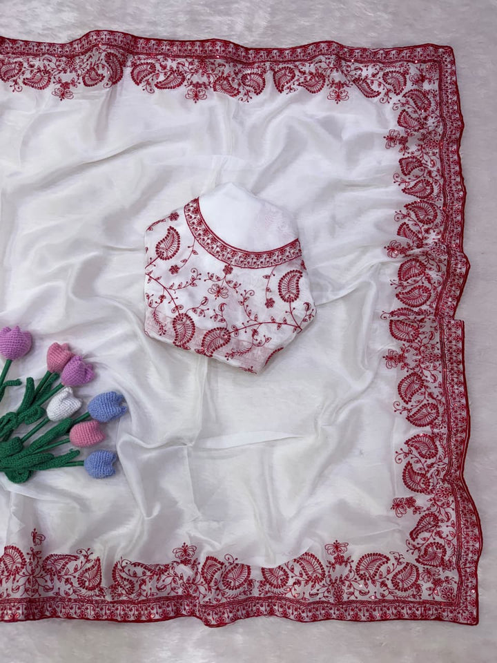 A Moment of Magic – Tebby Silk Saree with Sequin & Thread Embroidery Work