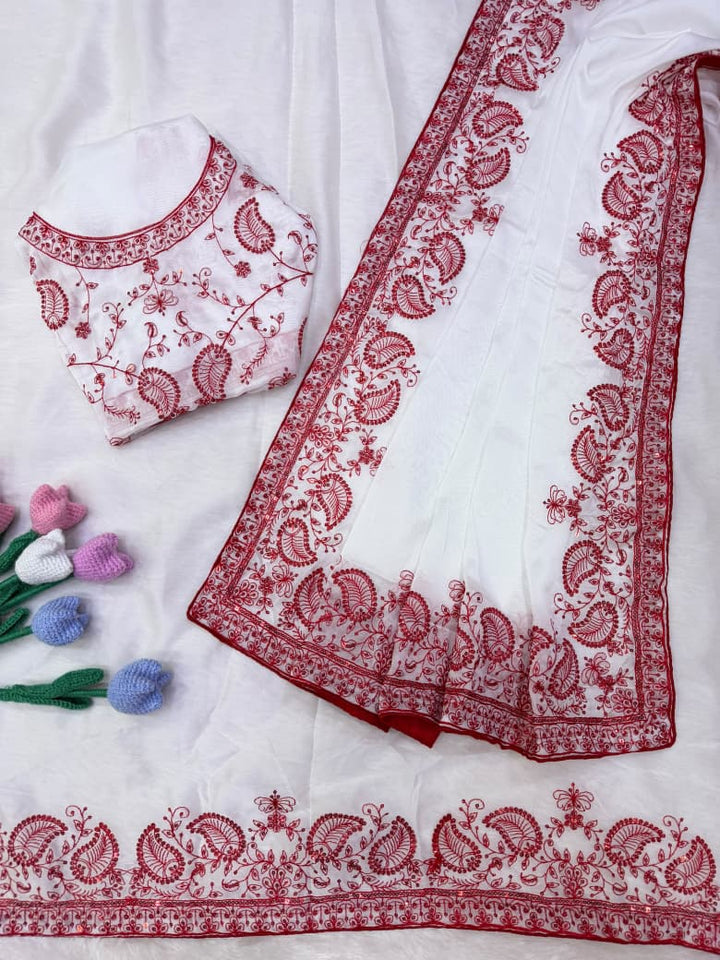 A Moment of Magic – Tebby Silk Saree with Sequin & Thread Embroidery Work