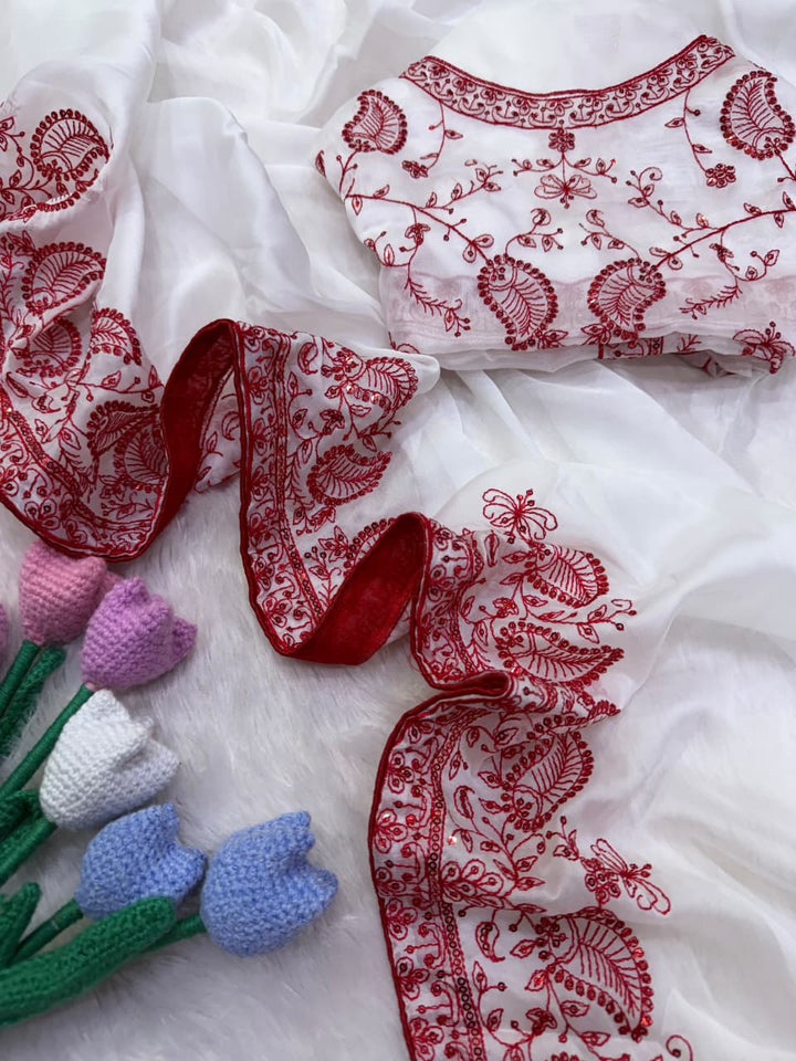 A Moment of Magic – Tebby Silk Saree with Sequin & Thread Embroidery Work