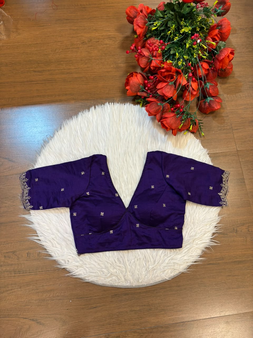 Falling For Florals Vichitra Silk Blouse