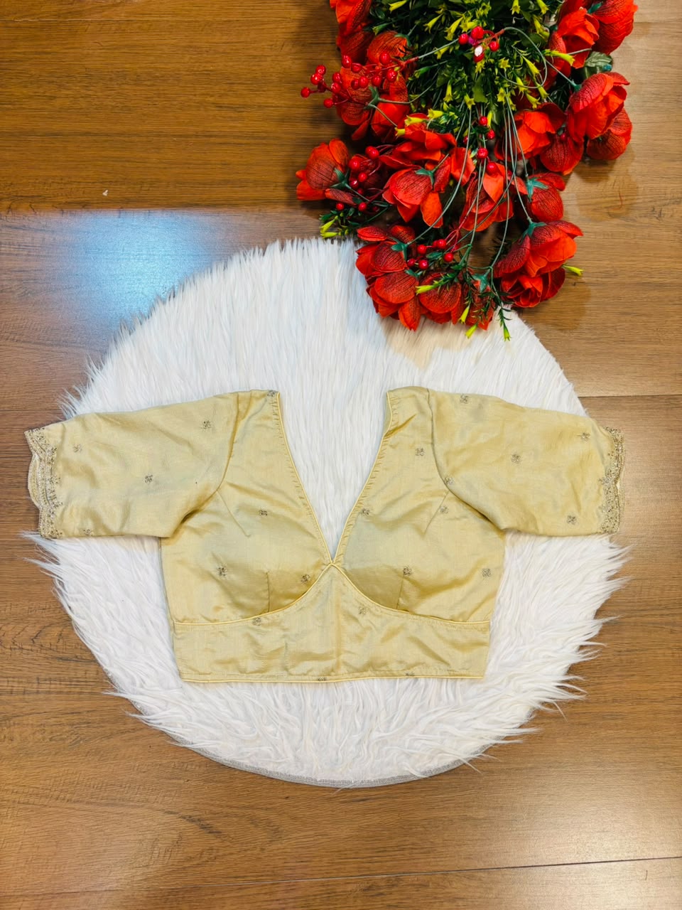 Falling For Florals Vichitra Silk Blouse