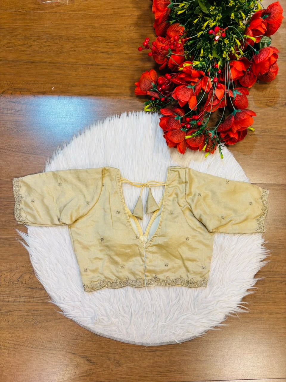 Falling For Florals Vichitra Silk Blouse