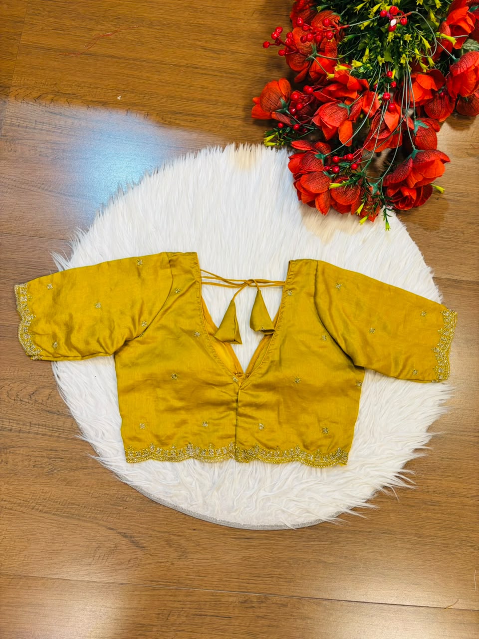 Falling For Florals Vichitra Silk Blouse
