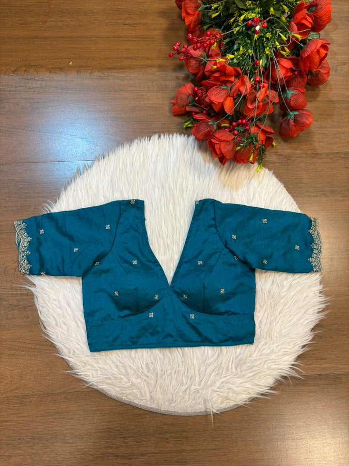 Falling For Florals Vichitra Silk Blouse