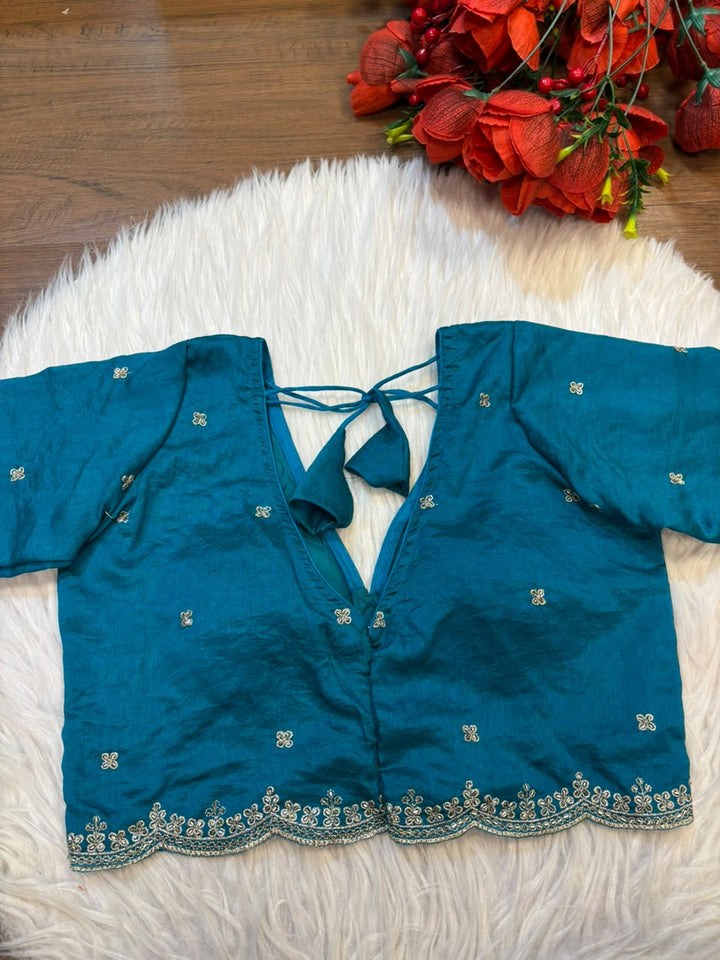 Falling For Florals Vichitra Silk Blouse