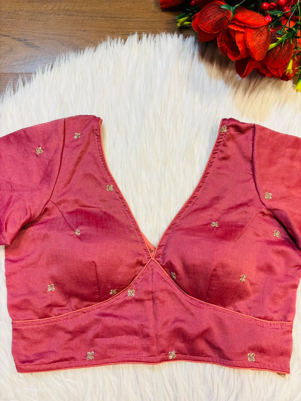 Falling For Florals Vichitra Silk Blouse
