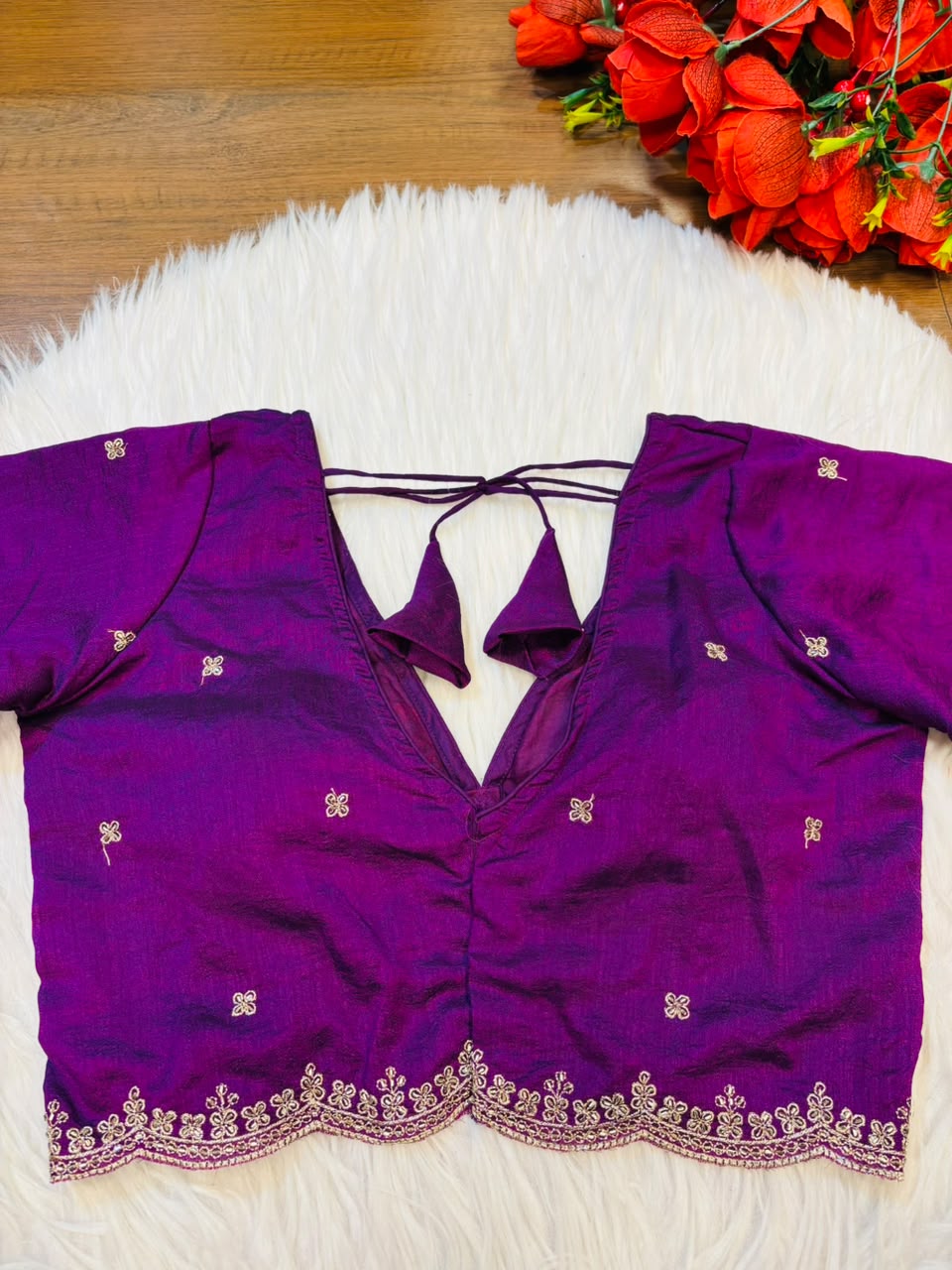 Falling For Florals Vichitra Silk Blouse