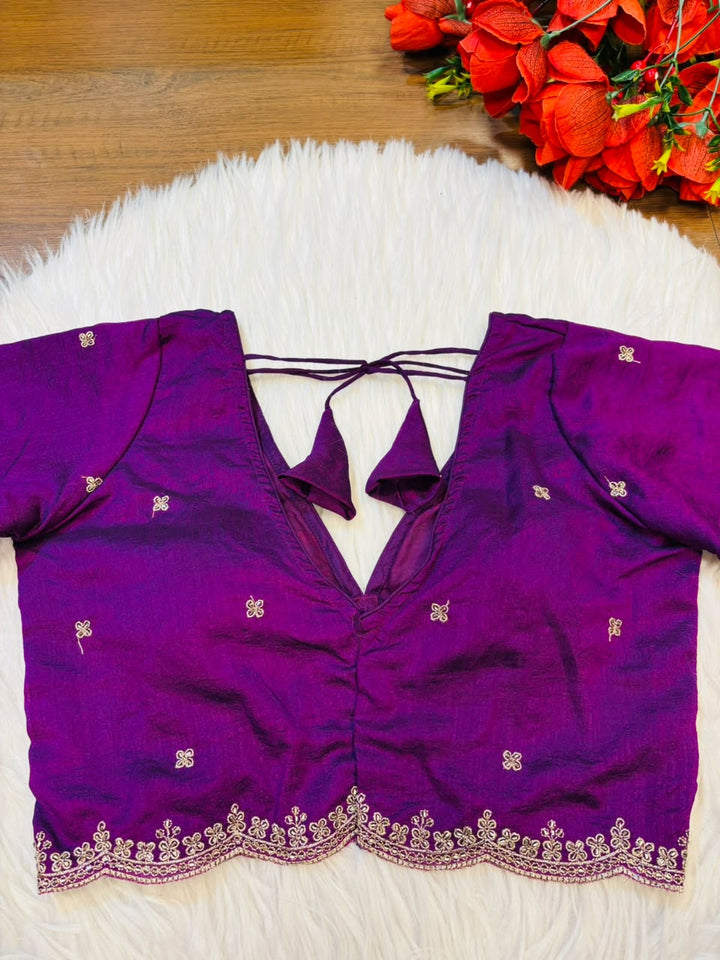 Falling For Florals Vichitra Silk Blouse