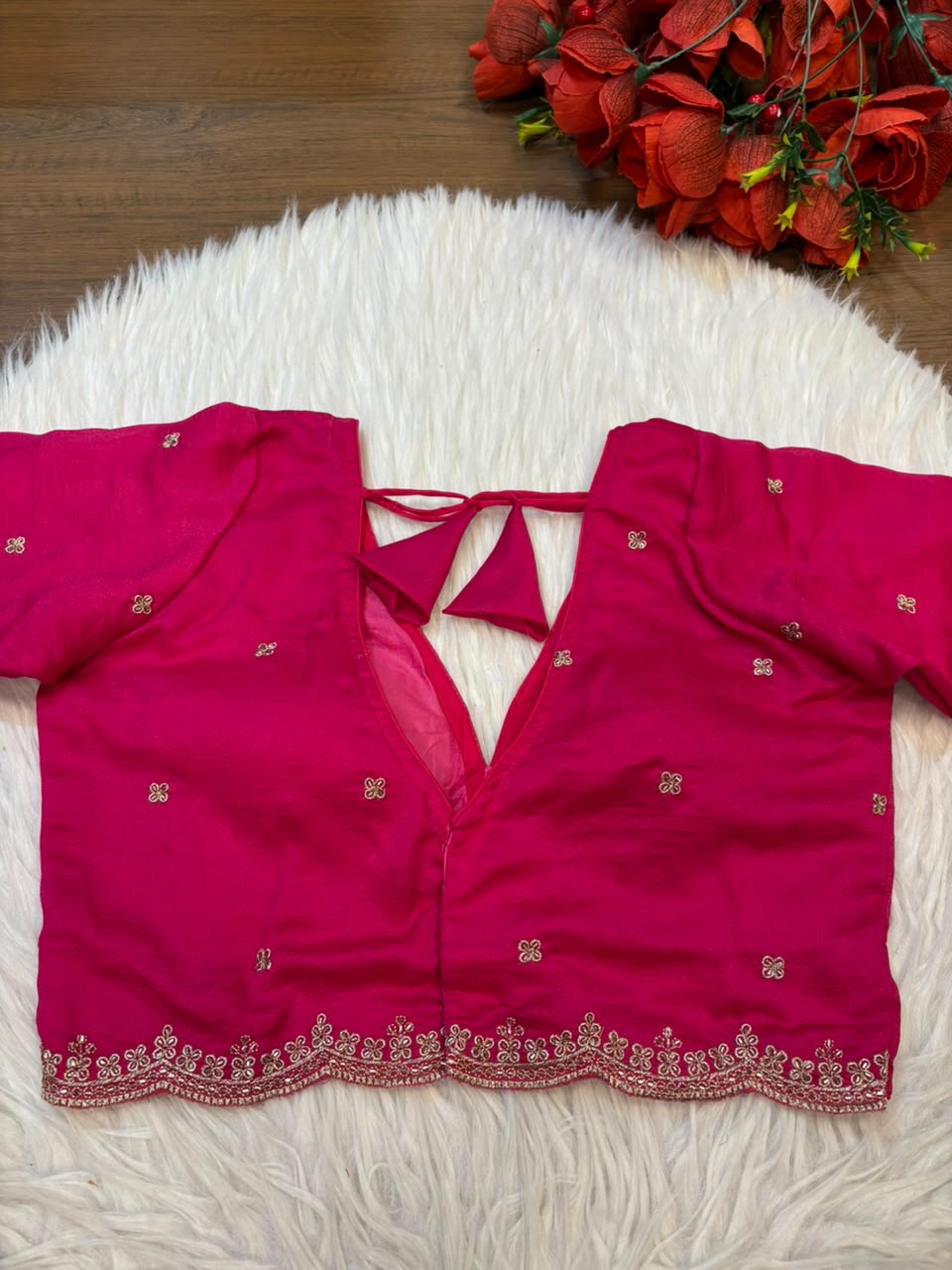 Falling For Florals Vichitra Silk Blouse