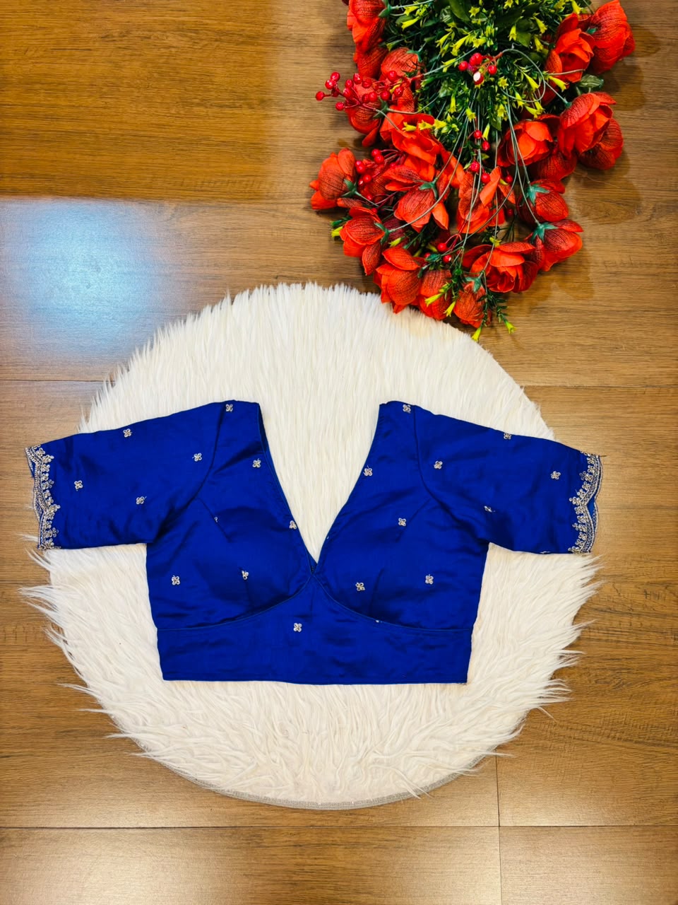 Falling For Florals Vichitra Silk Blouse