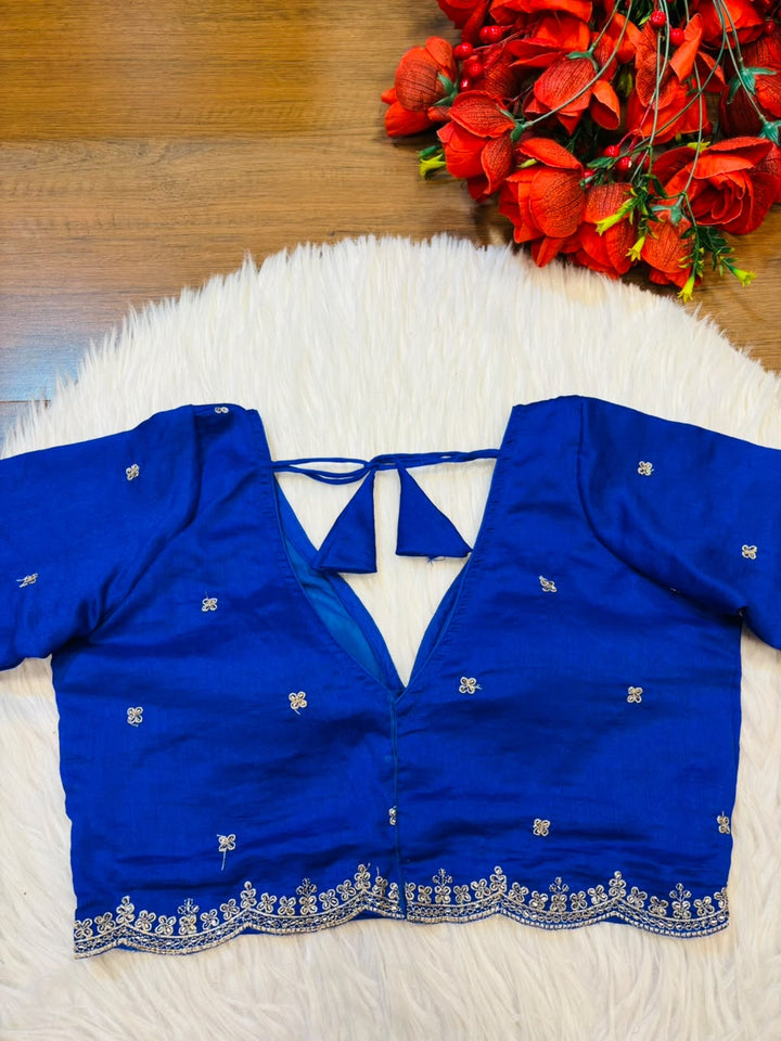 Falling For Florals Vichitra Silk Blouse