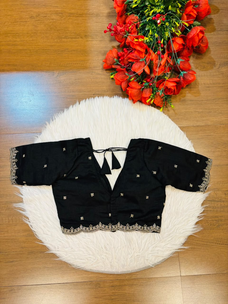 Falling For Florals Vichitra Silk Blouse