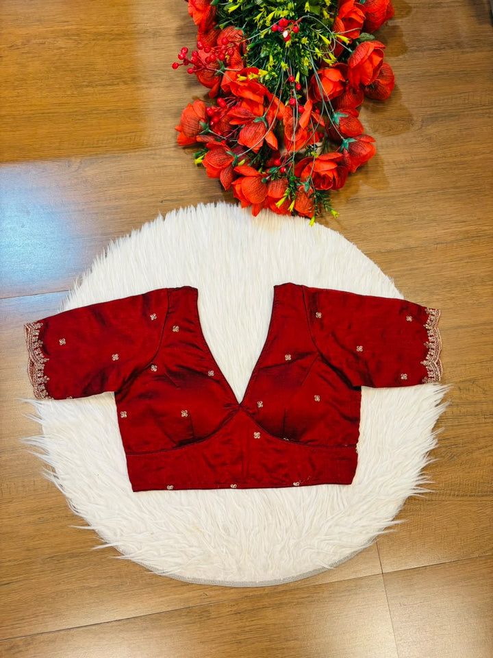 Falling For Florals Vichitra Silk Blouse