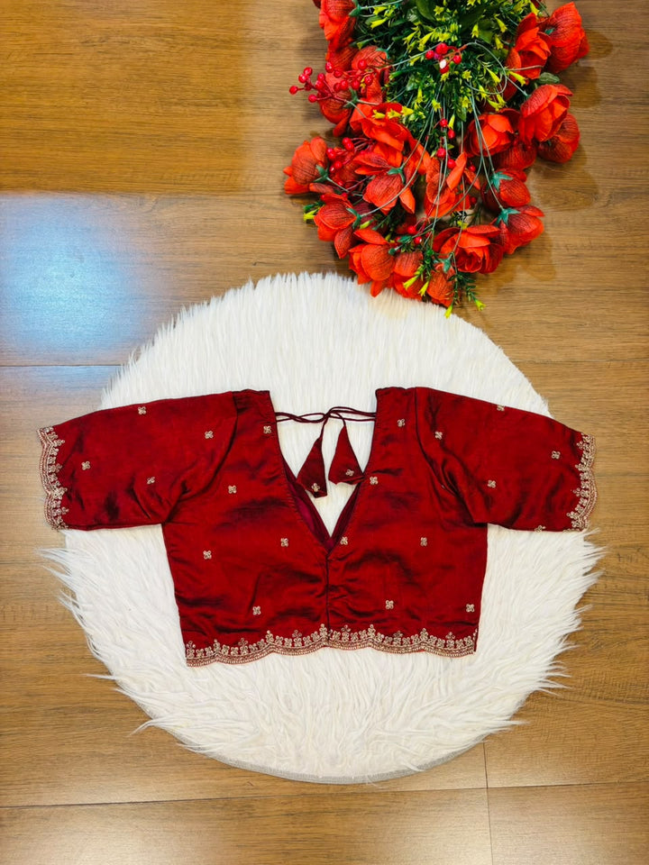 Falling For Florals Vichitra Silk Blouse