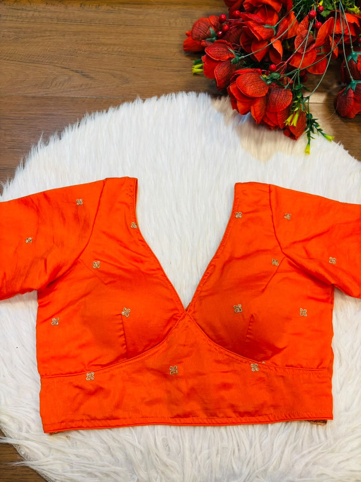 Falling For Florals Vichitra Silk Blouse