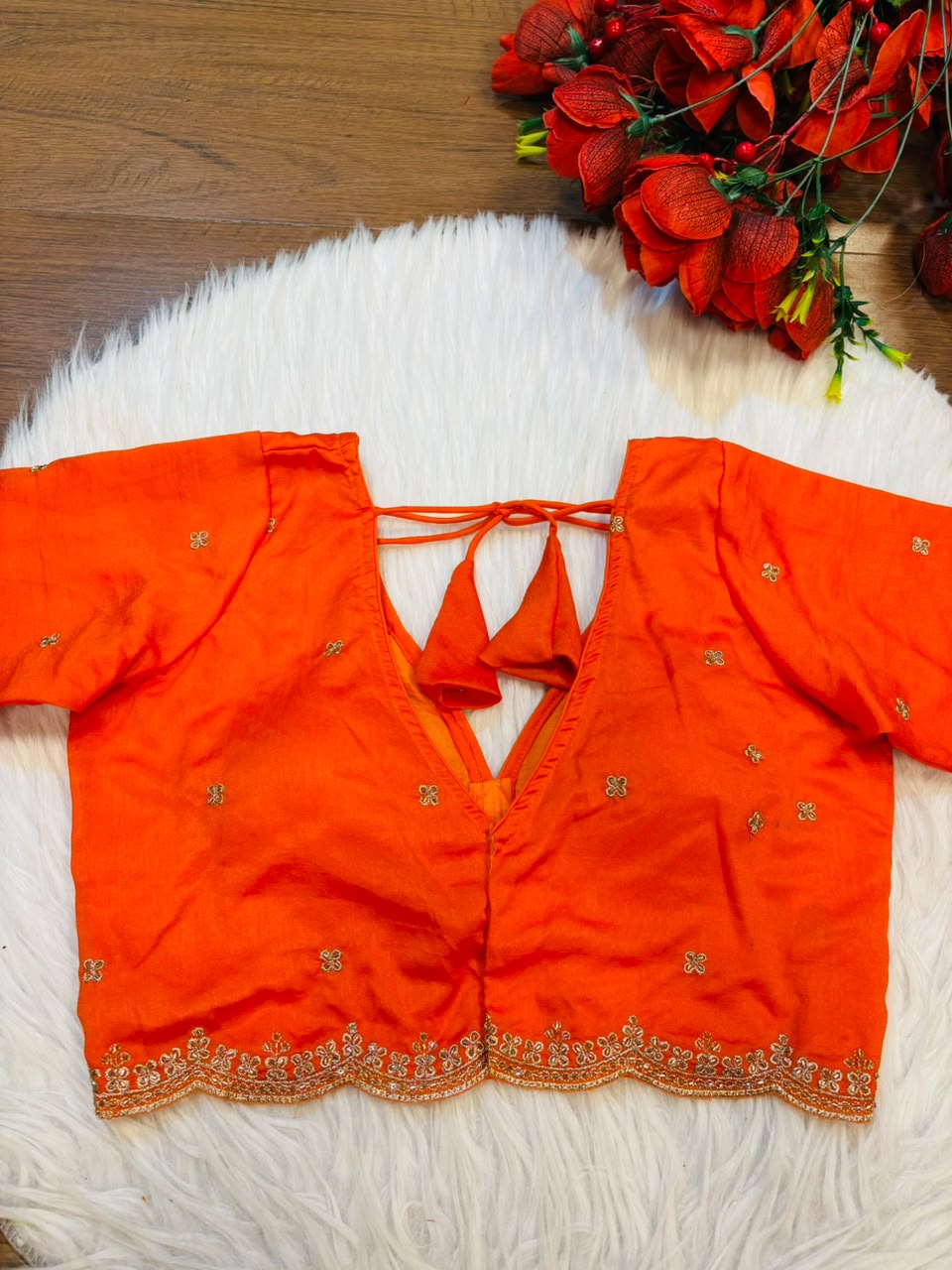 Falling For Florals Vichitra Silk Blouse