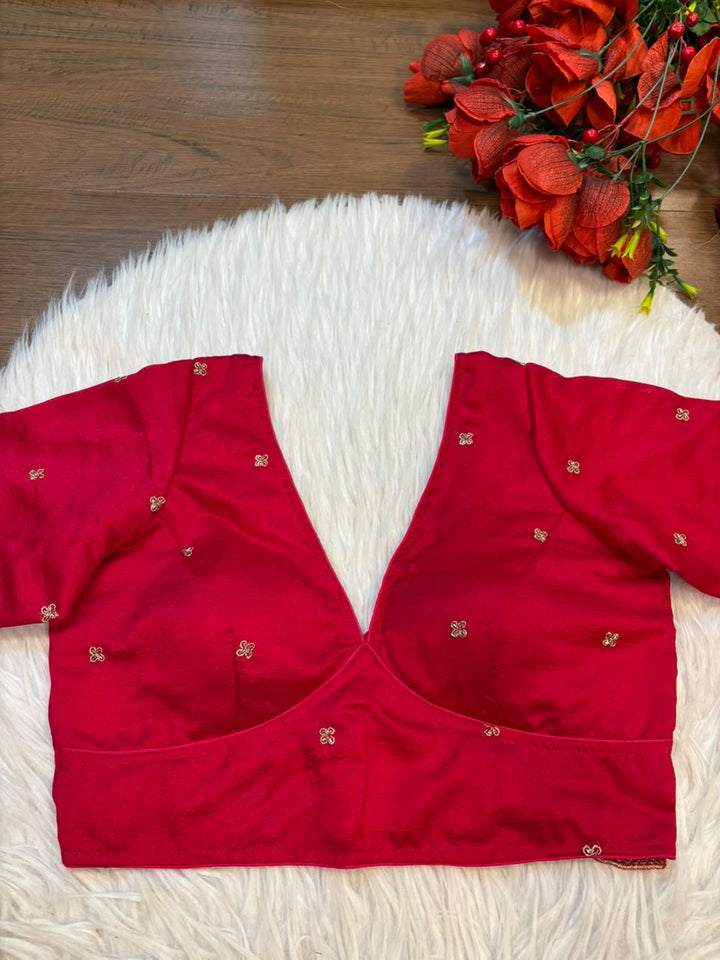 Falling For Florals Vichitra Silk Blouse