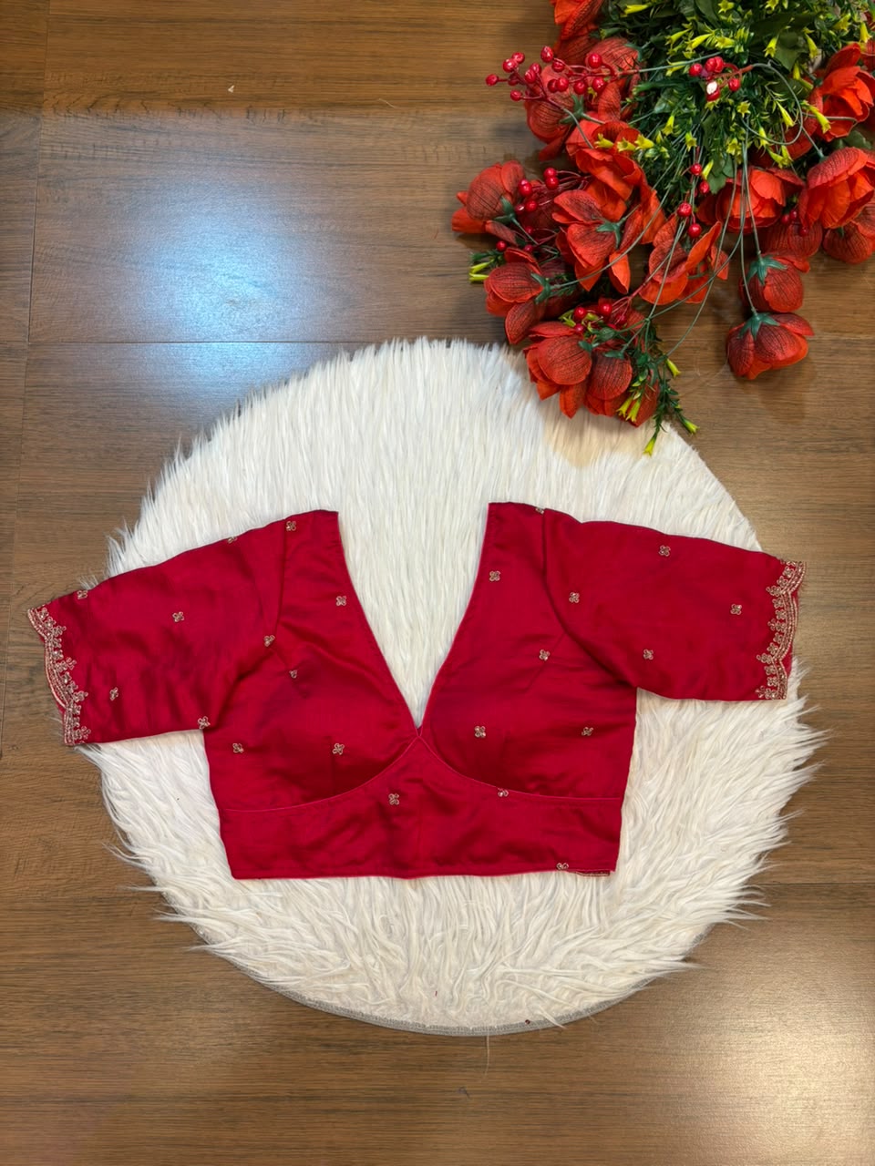 Falling For Florals Vichitra Silk Blouse
