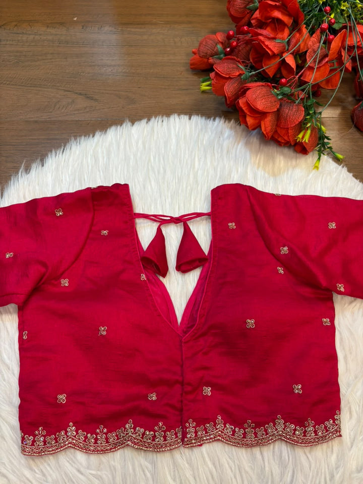 Falling For Florals Vichitra Silk Blouse