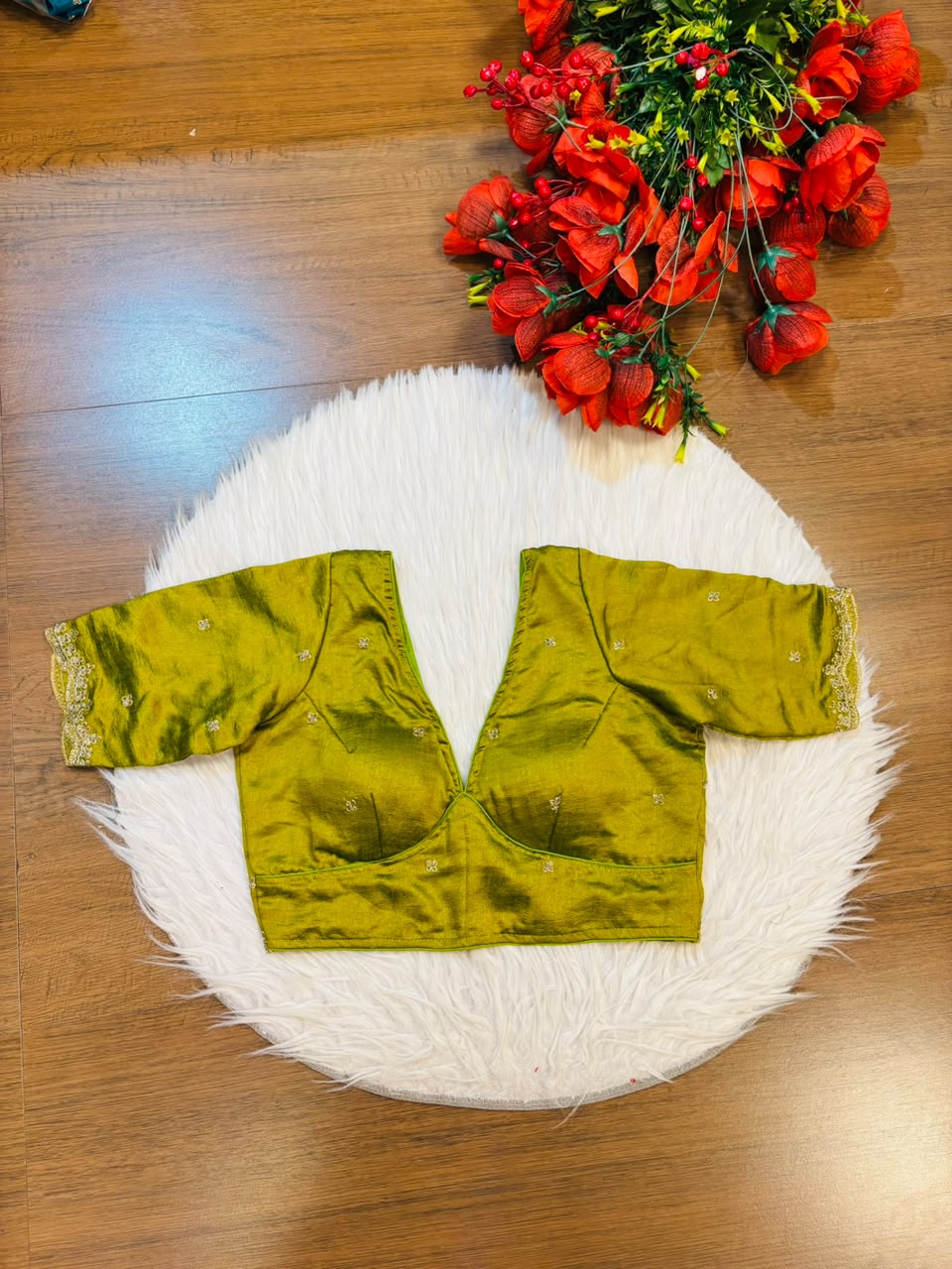 Falling For Florals Vichitra Silk Blouse