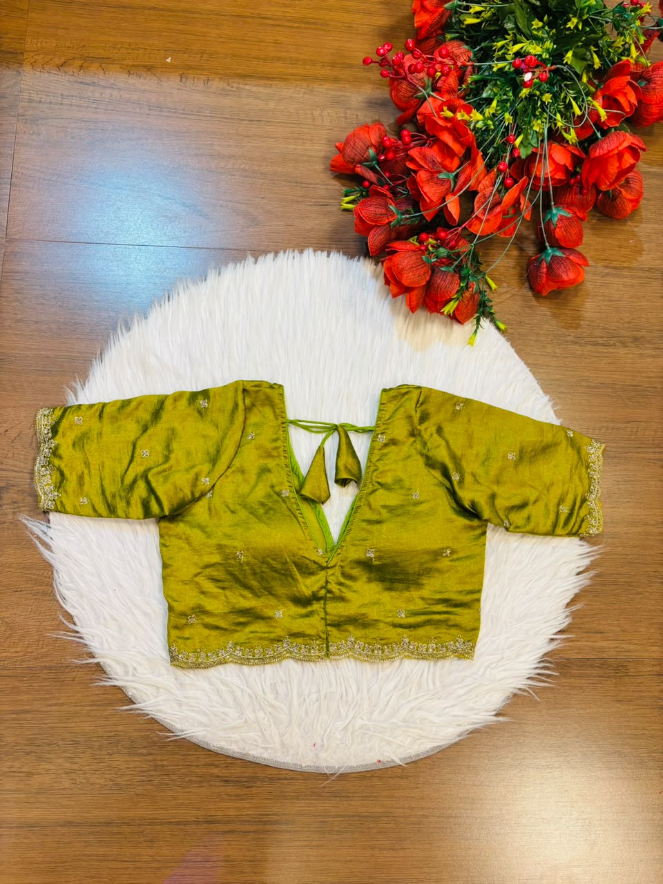 Falling For Florals Vichitra Silk Blouse