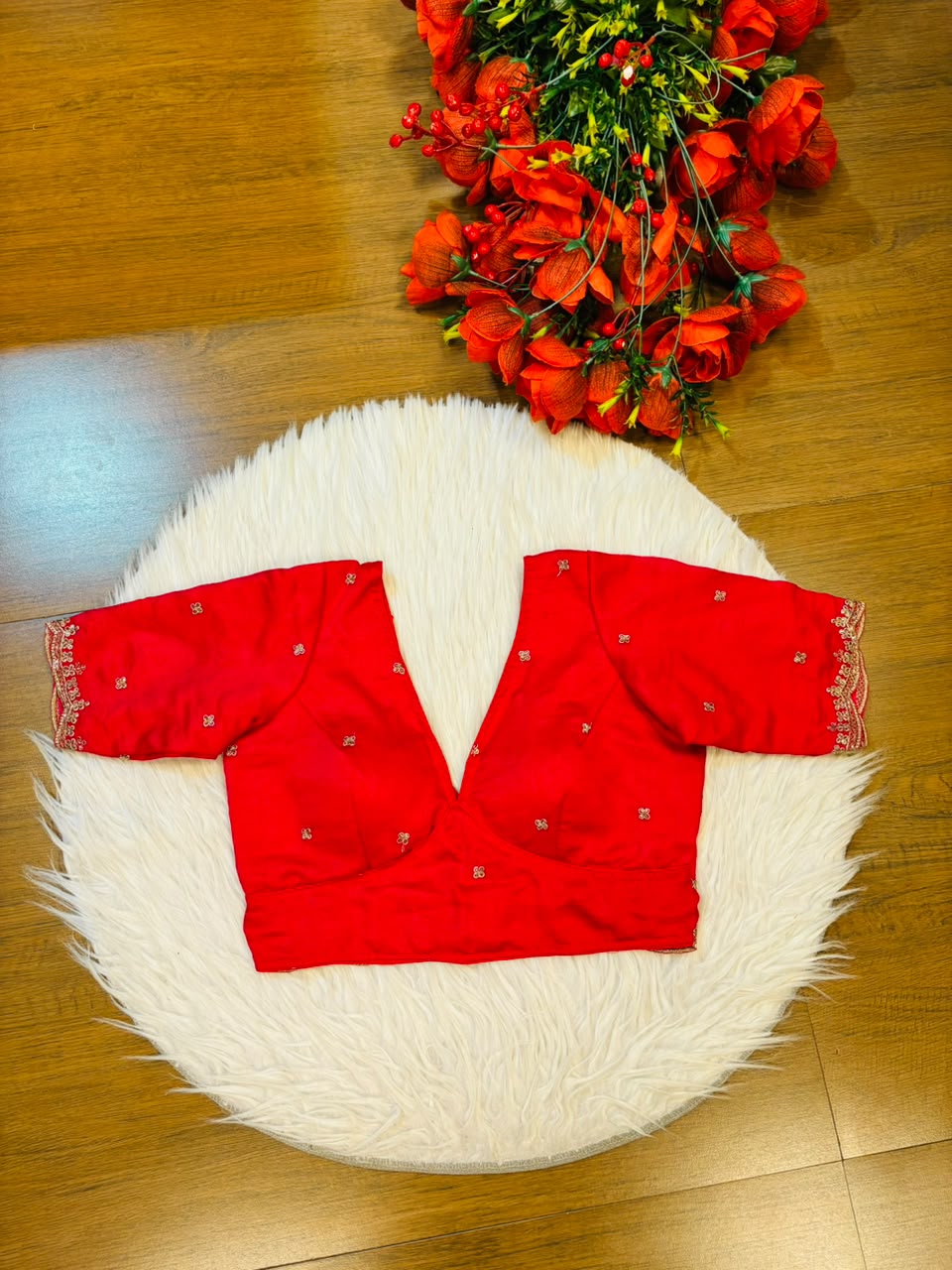 Falling For Florals Vichitra Silk Blouse