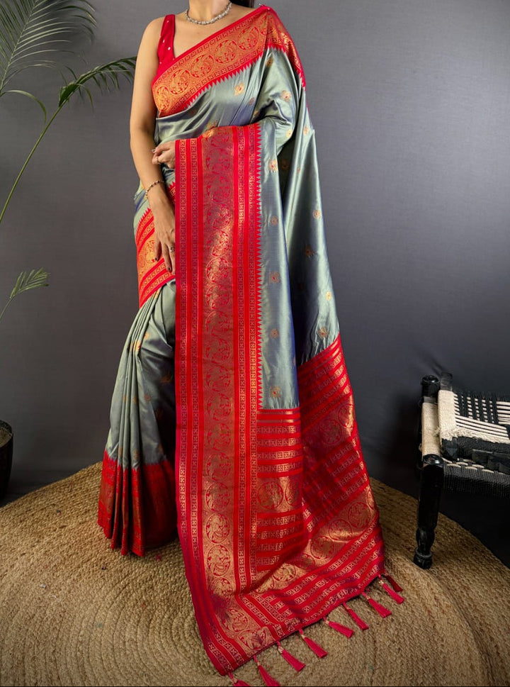 A Tale of Two Tones Fancy Silk Saree