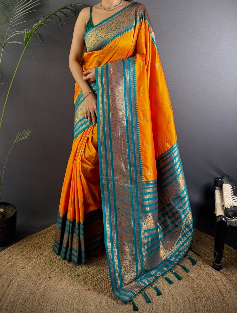 A Tale of Two Tones Fancy Silk Saree