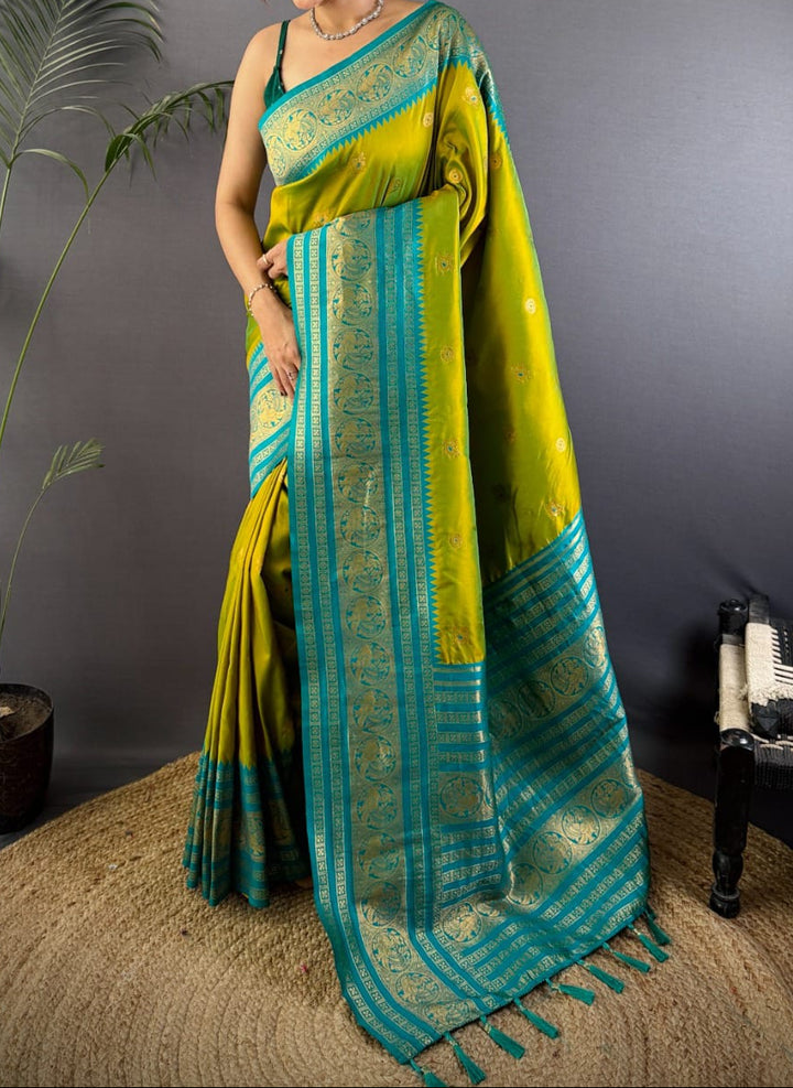 A Tale of Two Tones Fancy Silk Saree