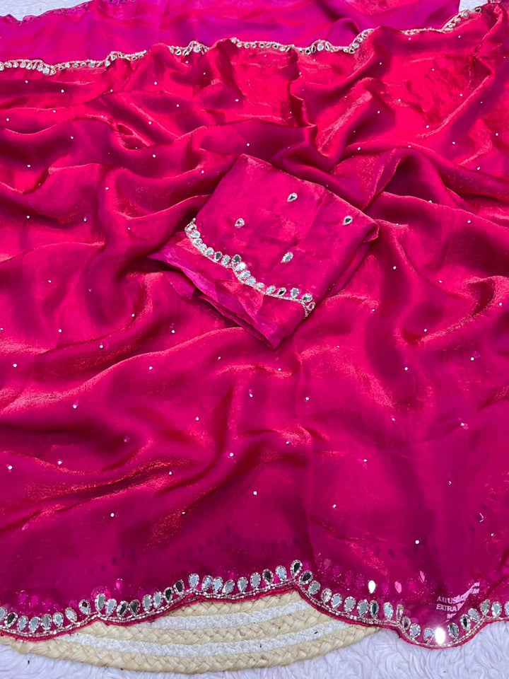 Iconic Glow Satin Silk Saree