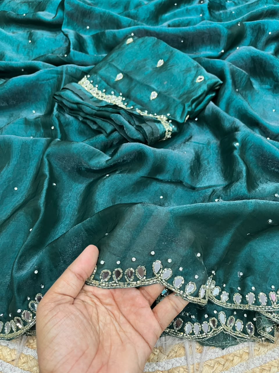 Iconic Glow Satin Silk Saree