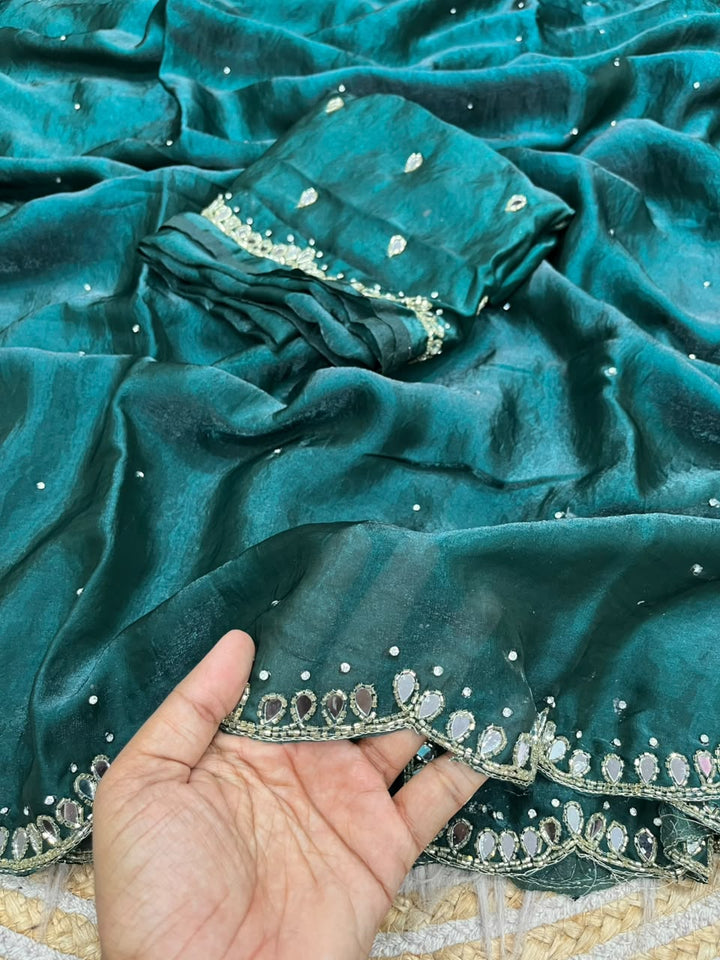 Iconic Glow Satin Silk Saree