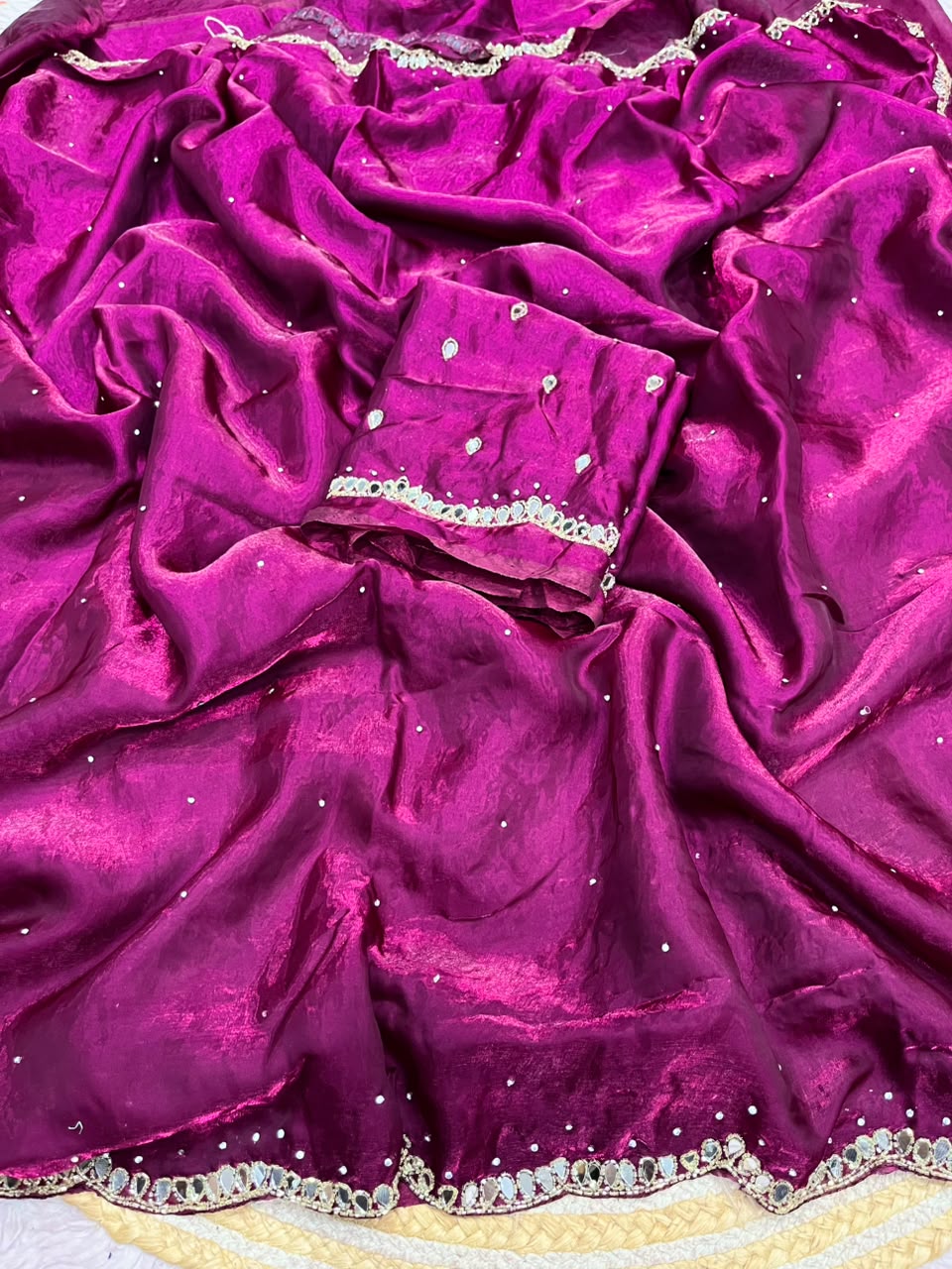 Iconic Glow Satin Silk Saree