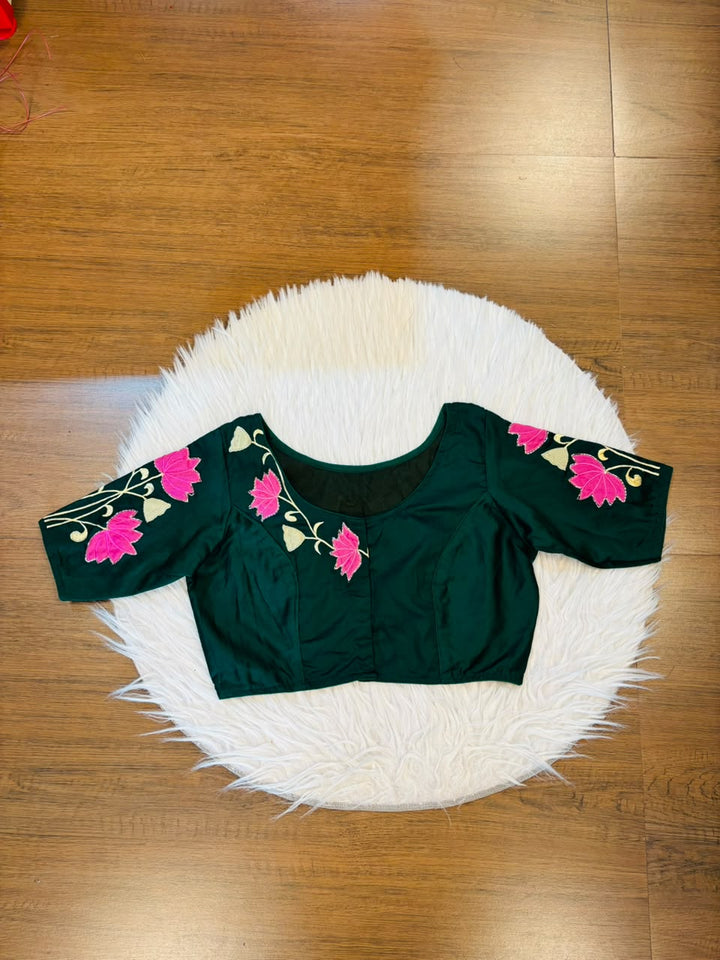 Shantimaya - Lotus Appliqué Katdana Designer Blouse