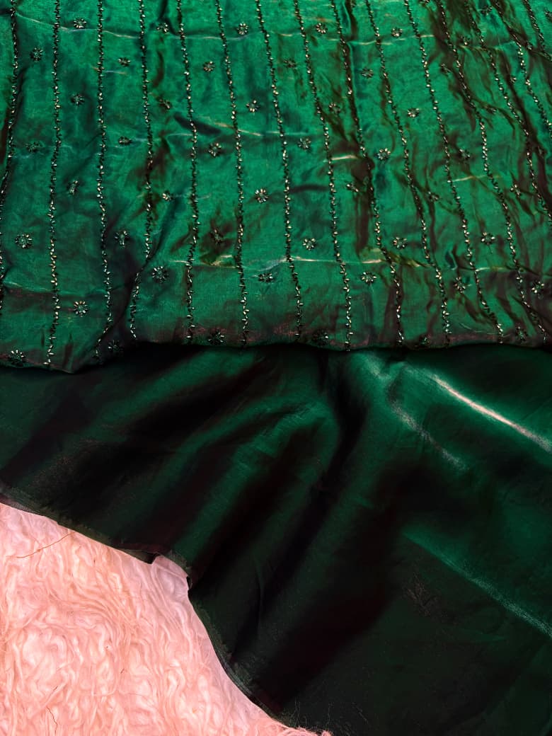 Night Out Glam Satin Silk Saree