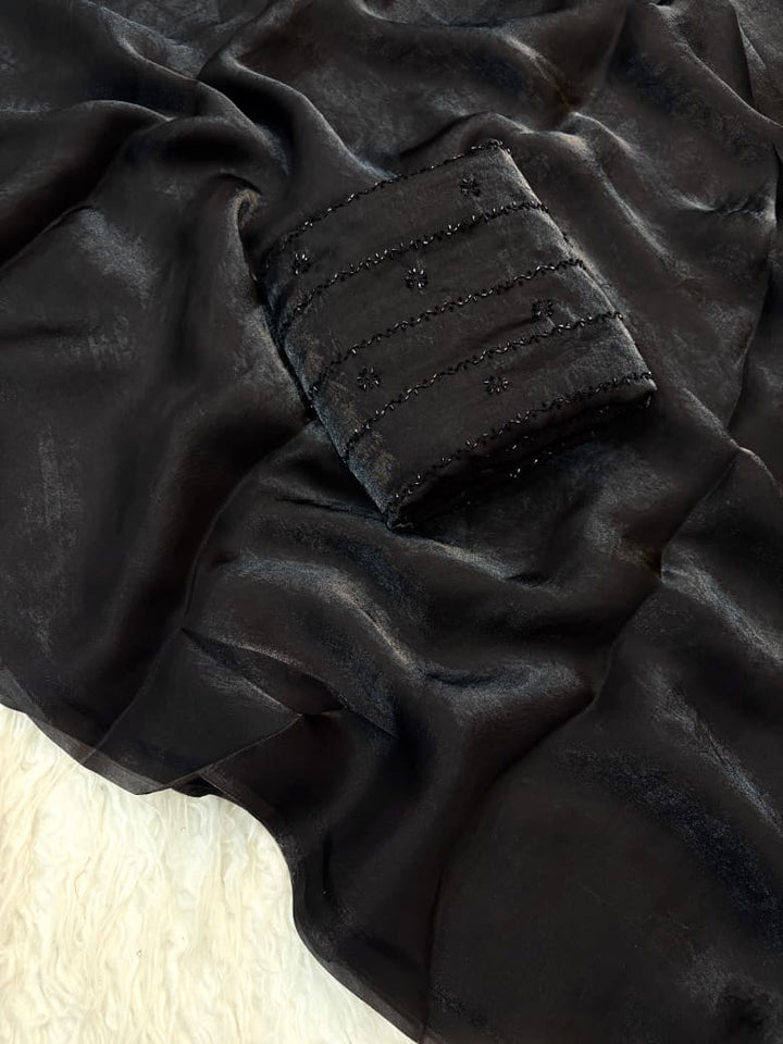 Night Out Glam Satin Silk Saree
