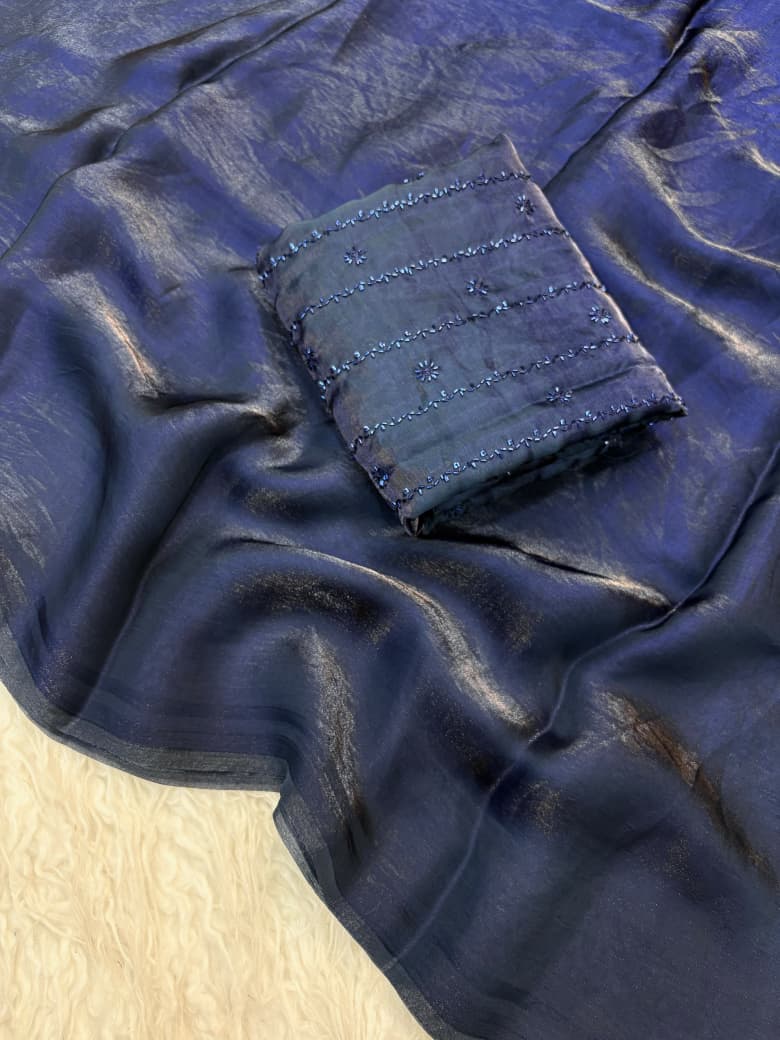 Night Out Glam Satin Silk Saree